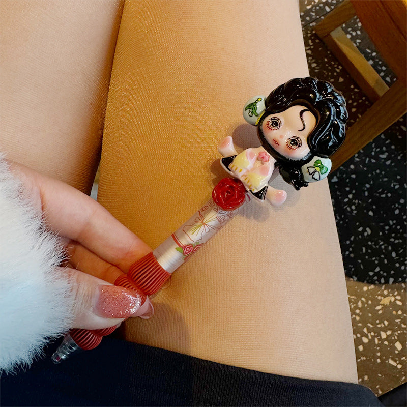 Wholesale Three-dimensional ballpoint pen  cute little girl press pen