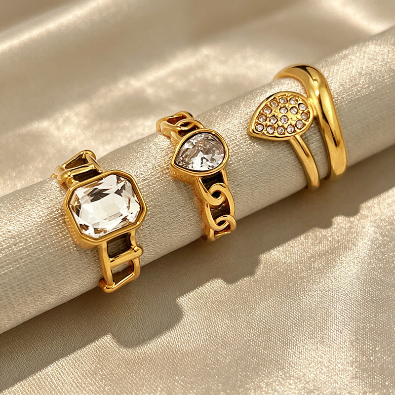 Wholesale Geometric Open Ring Stainless Steel Electroplating Fashion Accessory