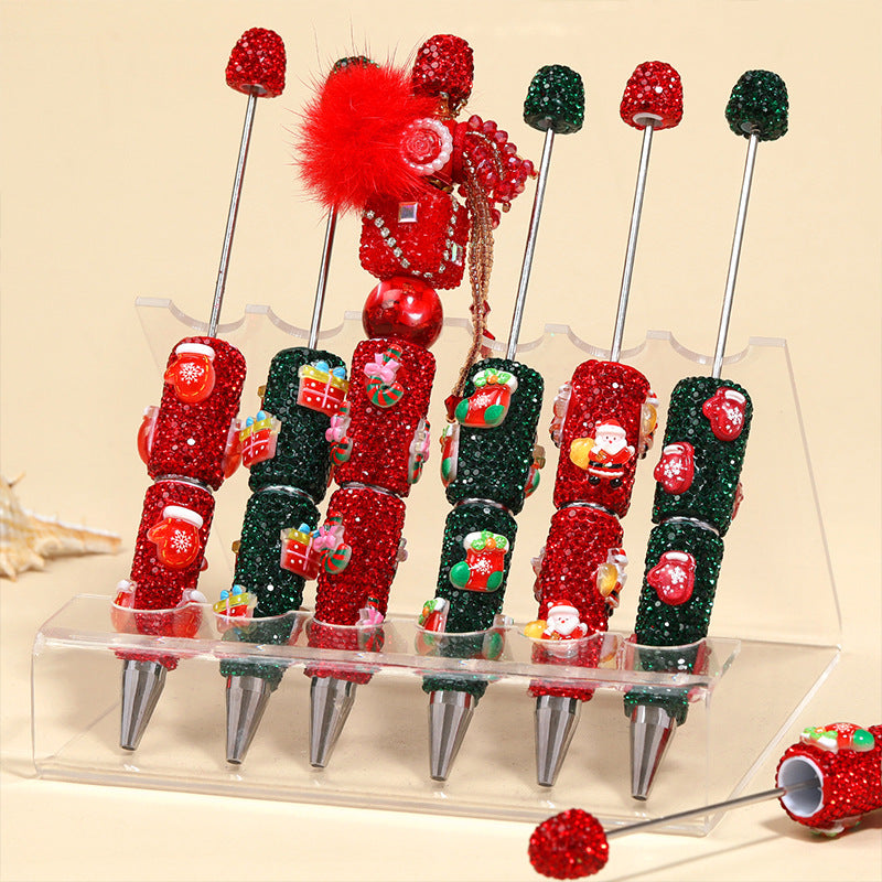 Wholesale 5PCS full diamond Christmas Beadable Pens