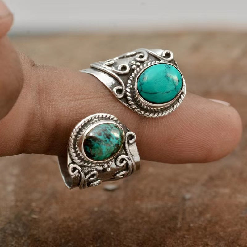Wholesale Vintage Turquoise Floating Flower Ring ACC-RS-Yudie020