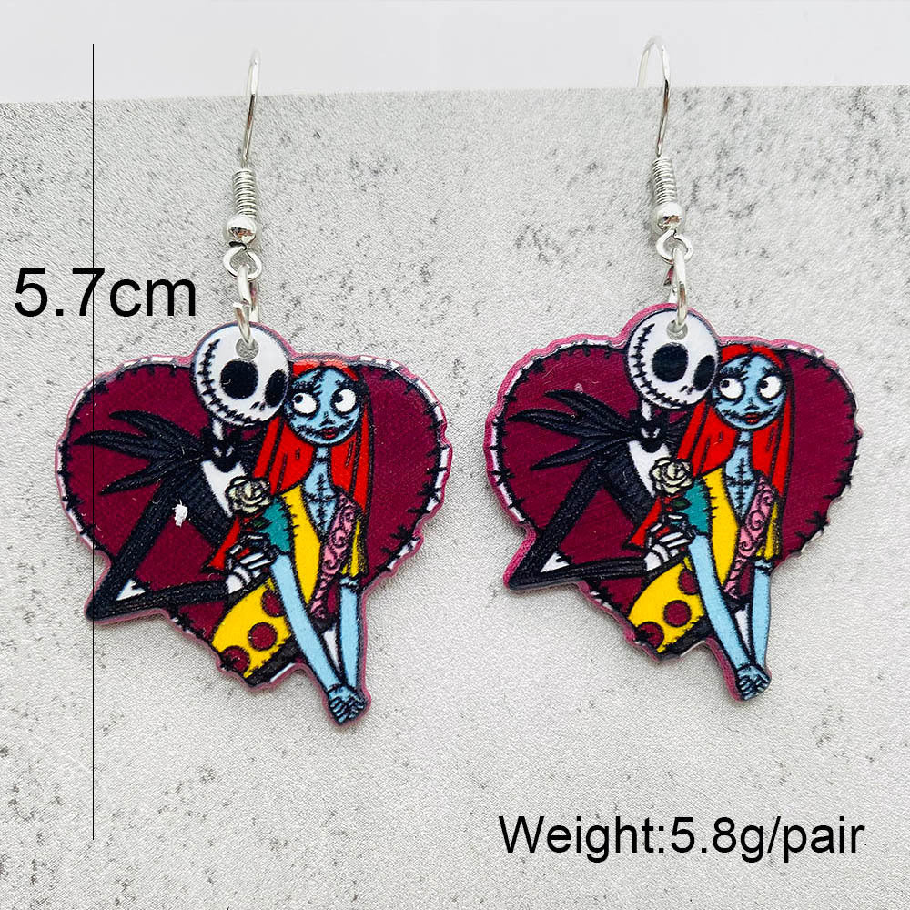 Wholesale Halloween Horror Skull Acrylic Earrings ACC-ES-PuCi001