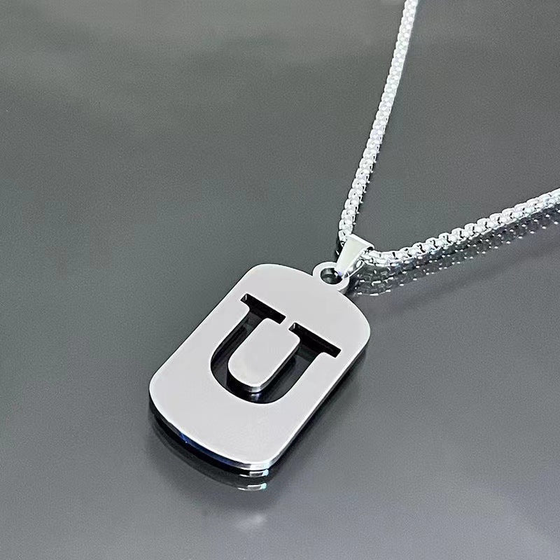 Wholesale  26 English letter necklace titanium steel chain