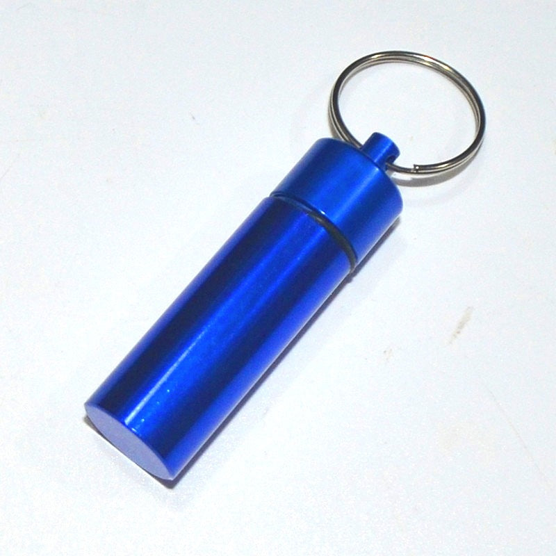 Wholesale Aluminum Alloy Flat Bottom Medicine Bottle Outdoor Convenient Keychain ACC-KC-KaBiao022