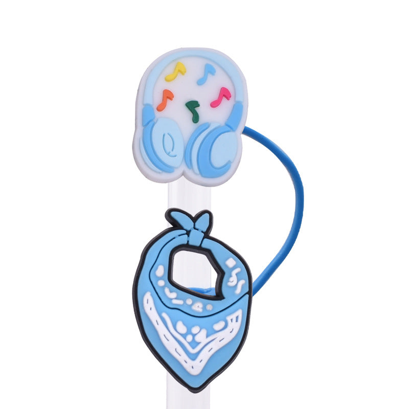 Wholesale Random 100pcs Cowboy Girl Series PVC Soft Straw Tube Cap