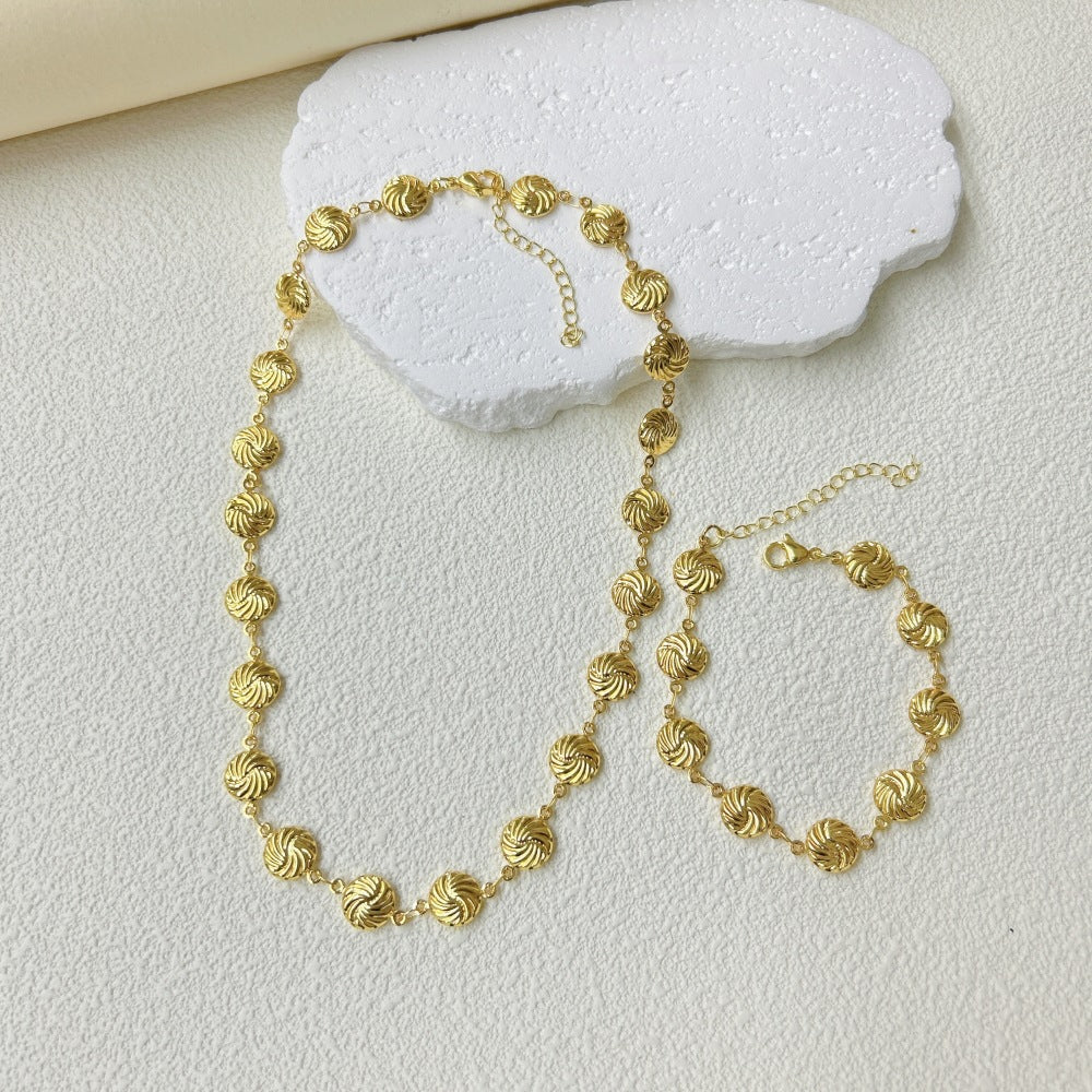 Wholesale  marine series stainless steel three-dimensional hollow shell necklace