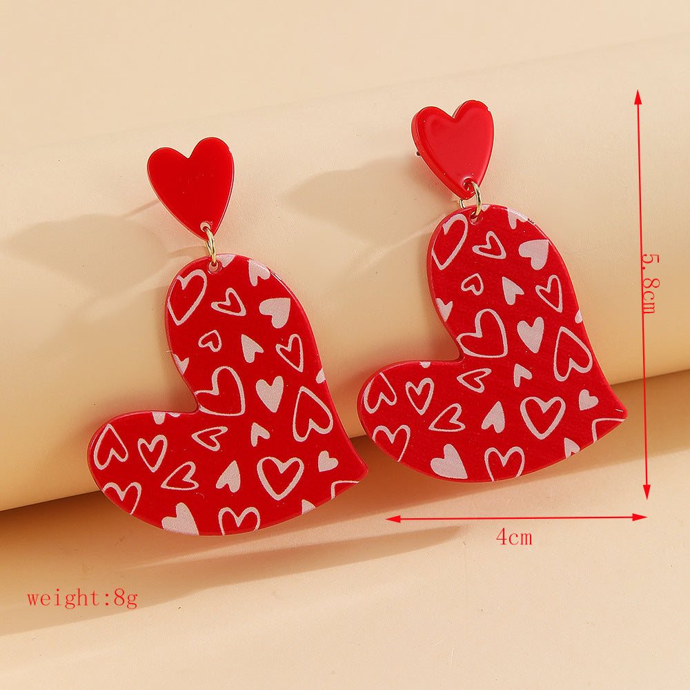 Wholesale Valentine' s Day Acrylic Heart Earrings
