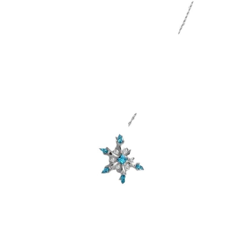 Wholesale Zircon Christmas Snowflake Necklace