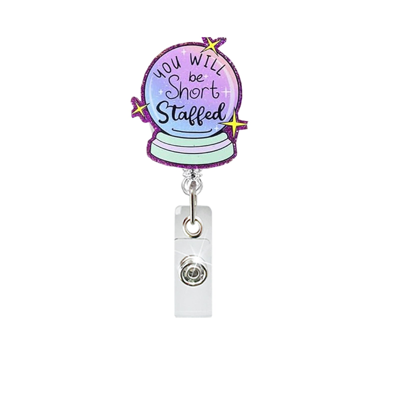 Wholesale Fun Cartoon Acrylic Badge Reel Retractable ID Card Holder Keychain Accessory
