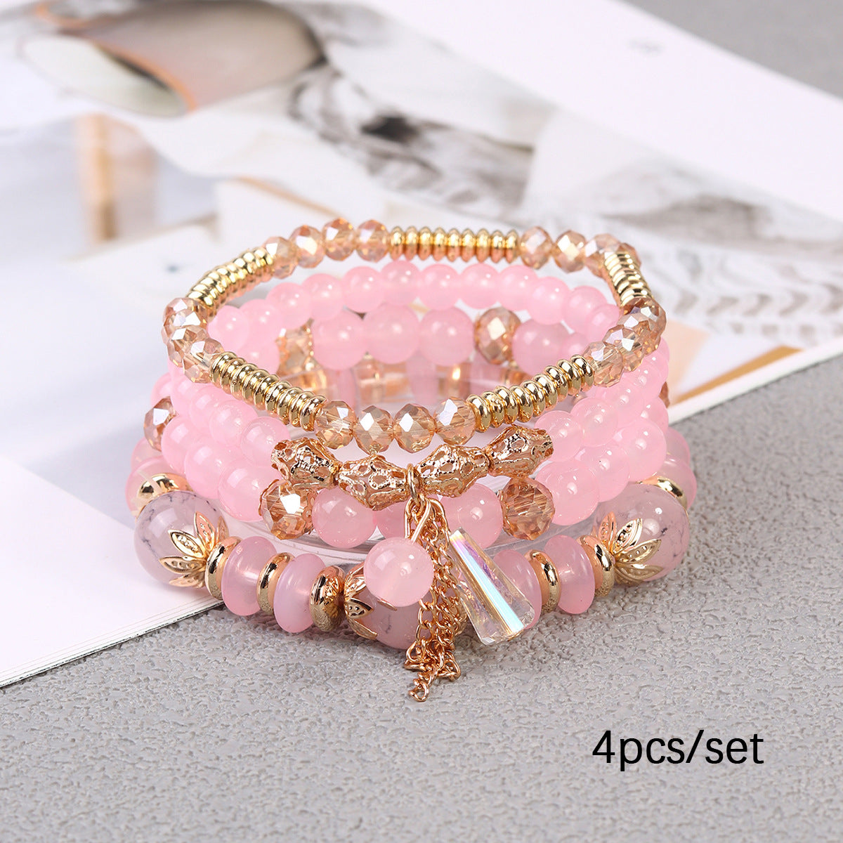 Wholesale Bohemian Crystal Pendant Glass Bracelet ACC-BT-Lijie005
