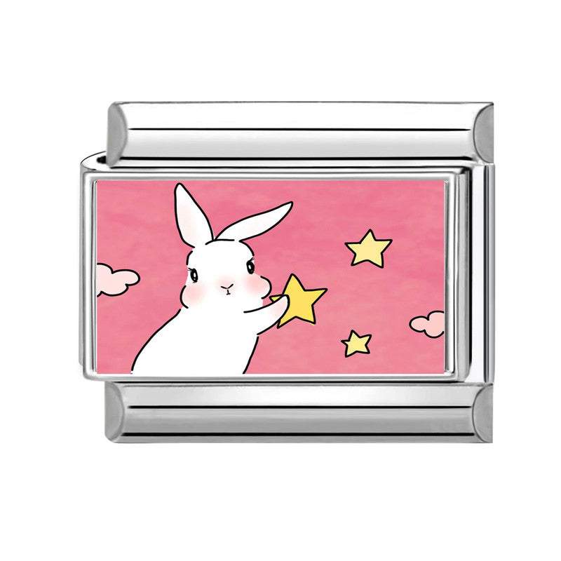 Wholesale Pink series   DIY  Single Section Creative Stainless Steel Composable Bracelet