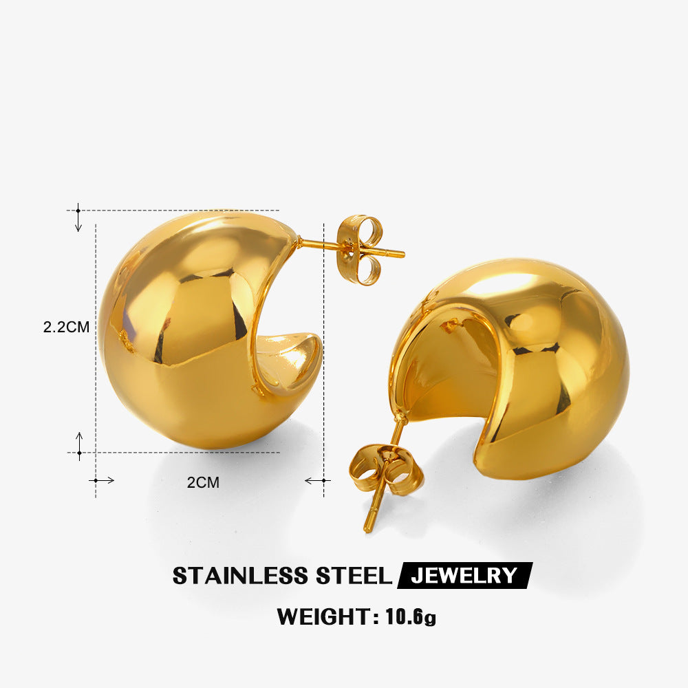 Wholesale Geometric Light Luxury Earrings Retro Stainless Steel Earrings ACC-ES-JiaLi003