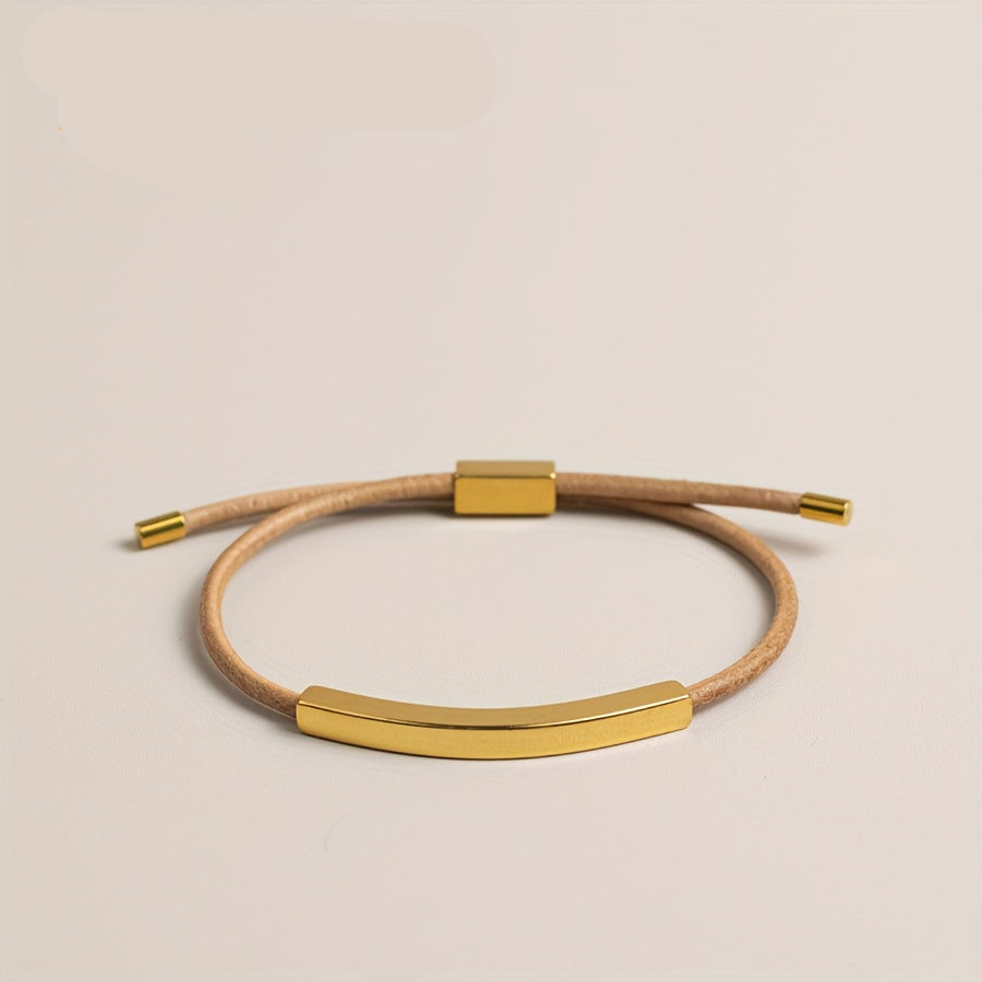 Bracciale regolabile in pelle Nappa in acciaio inossidabile all'ingrosso