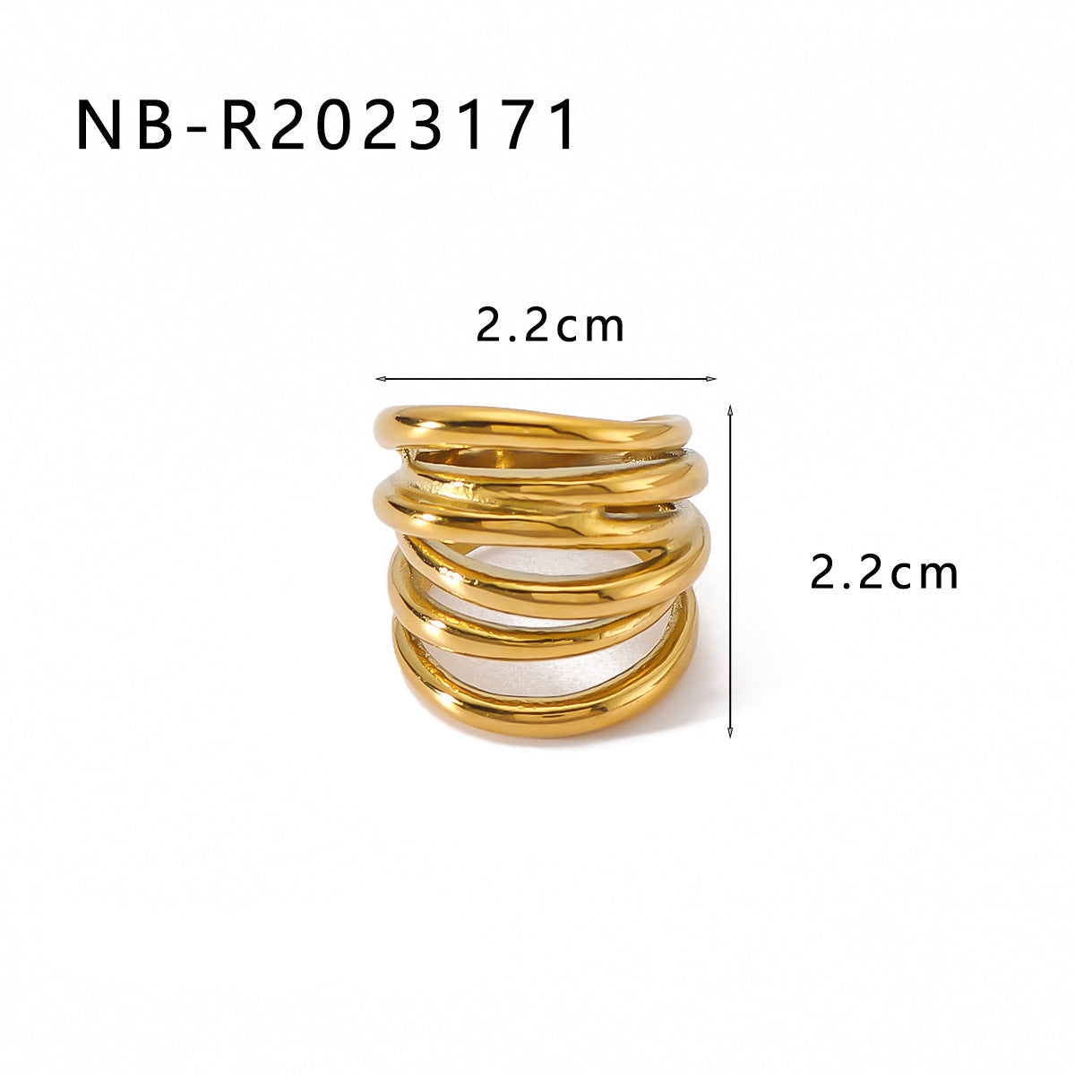 Wholesale retro geometric ball twist winding irregular titanium steel ring