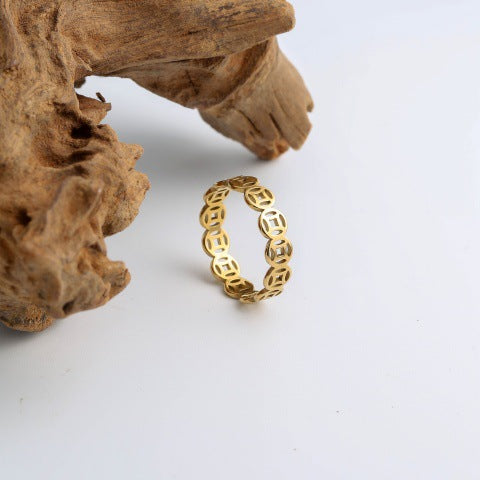 Wholesale titanium steel hollow ring