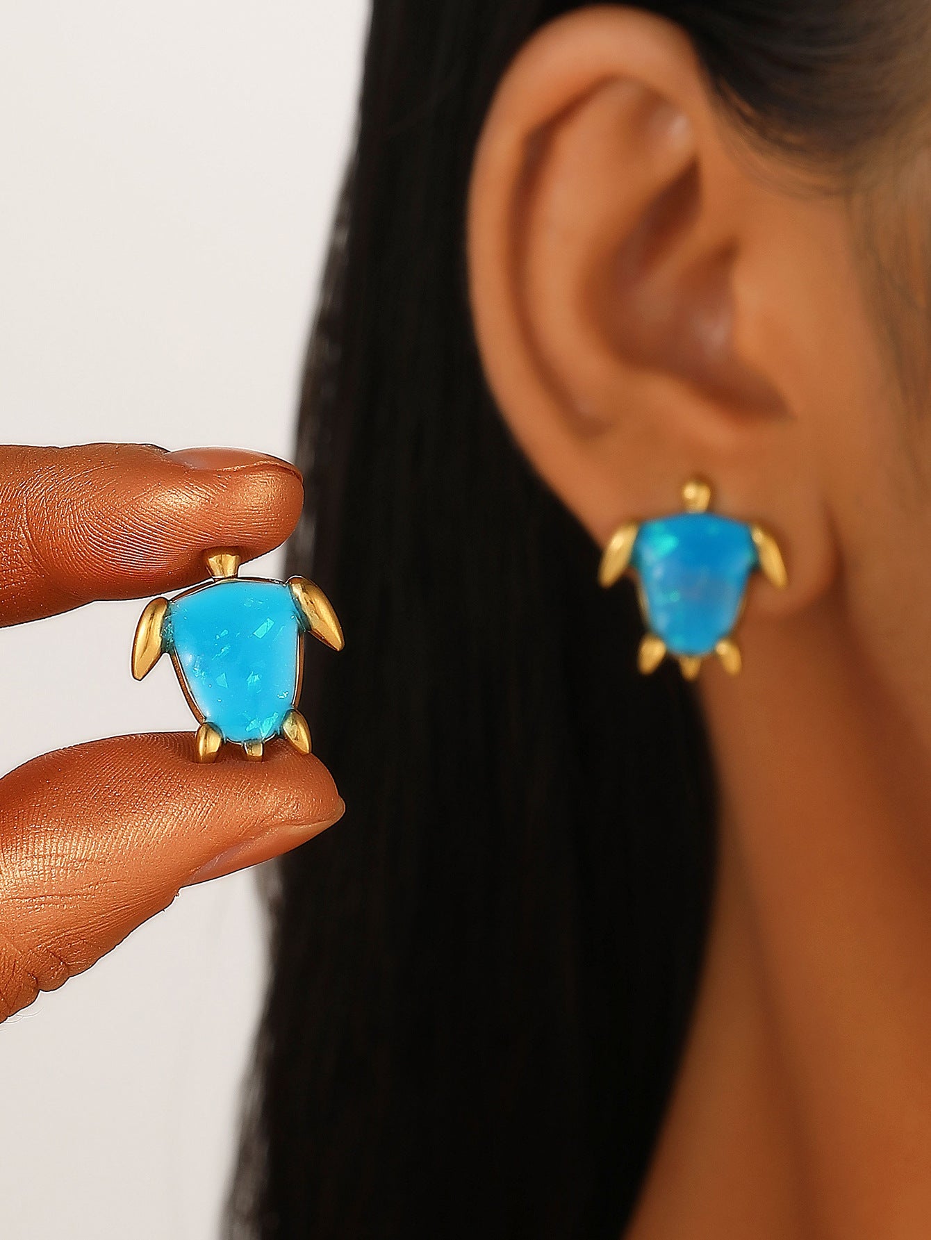 Wholesale starfish blue sea turtle earrings