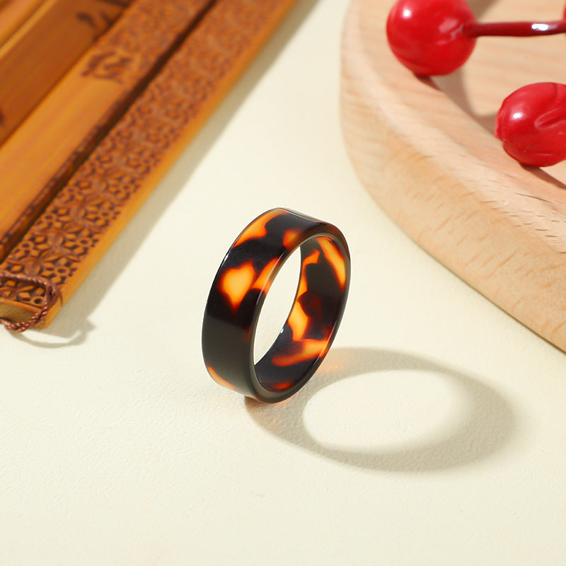 Wholesale 8mm plain tortoise shell colored ring