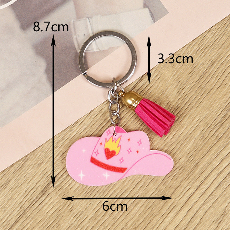 Wholesale Retro Western Distressed Romantic Love Cowboy Hat Keychains ACC-KC-WeiAn001