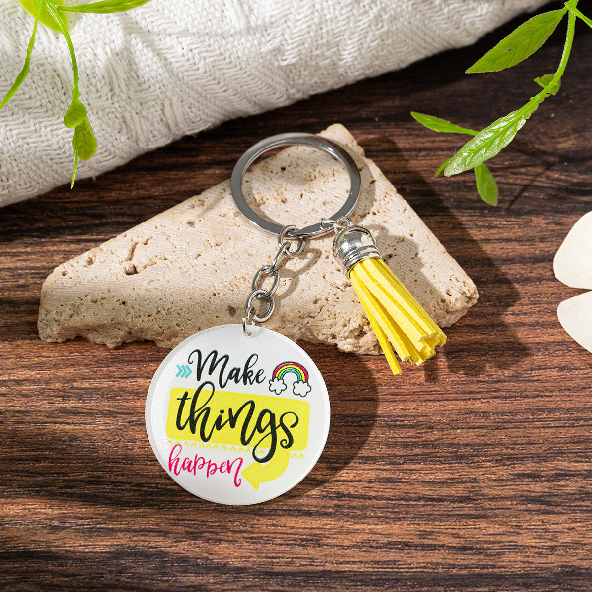 Wholesale Creative Rainbow English Letter Acrylic Keychain