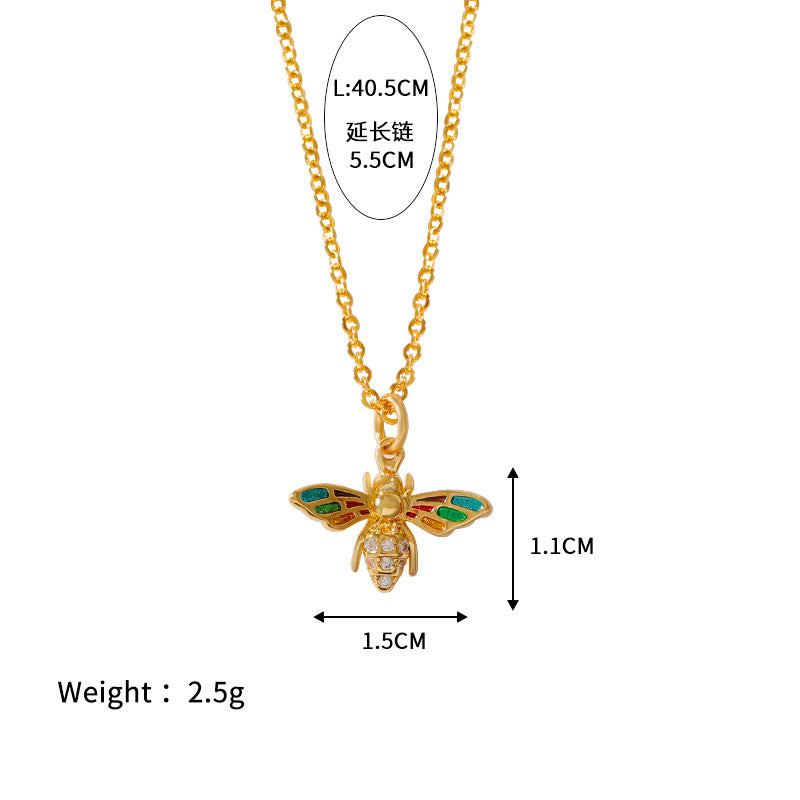 Wholesale Stainless steel  Eye Cat Zircon Copper Plated 18K Gold Color Golden Butterfly Necklaces