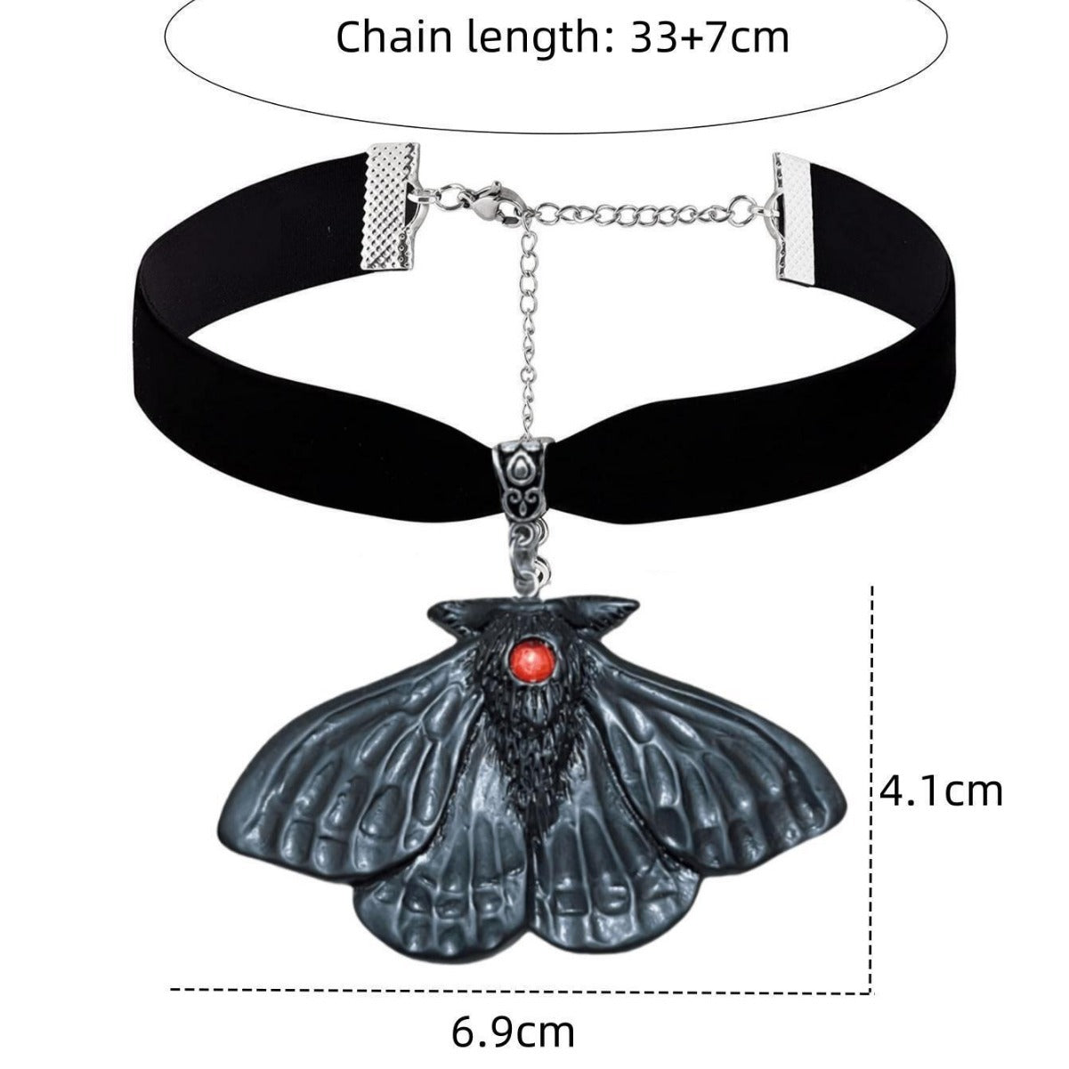 Wholesale Vintage Black Moth Velvet Necklace