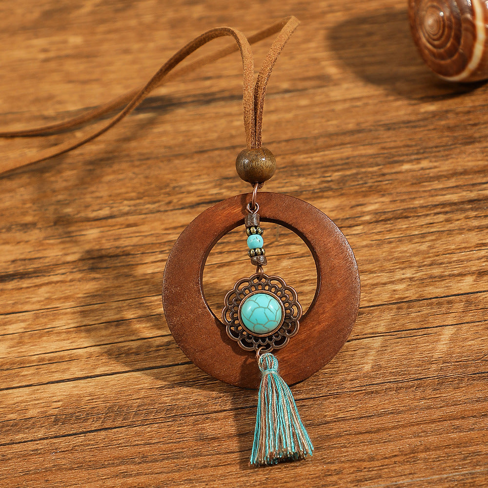 Wholesale Retro Ethnic Style Flower Shell Hollow Necklace Jewelry Accessory for Gift Boutique Resale