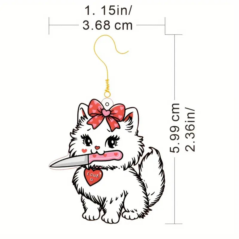 Großhandel Cartoon Cat Bogen -Acrylohrringe
