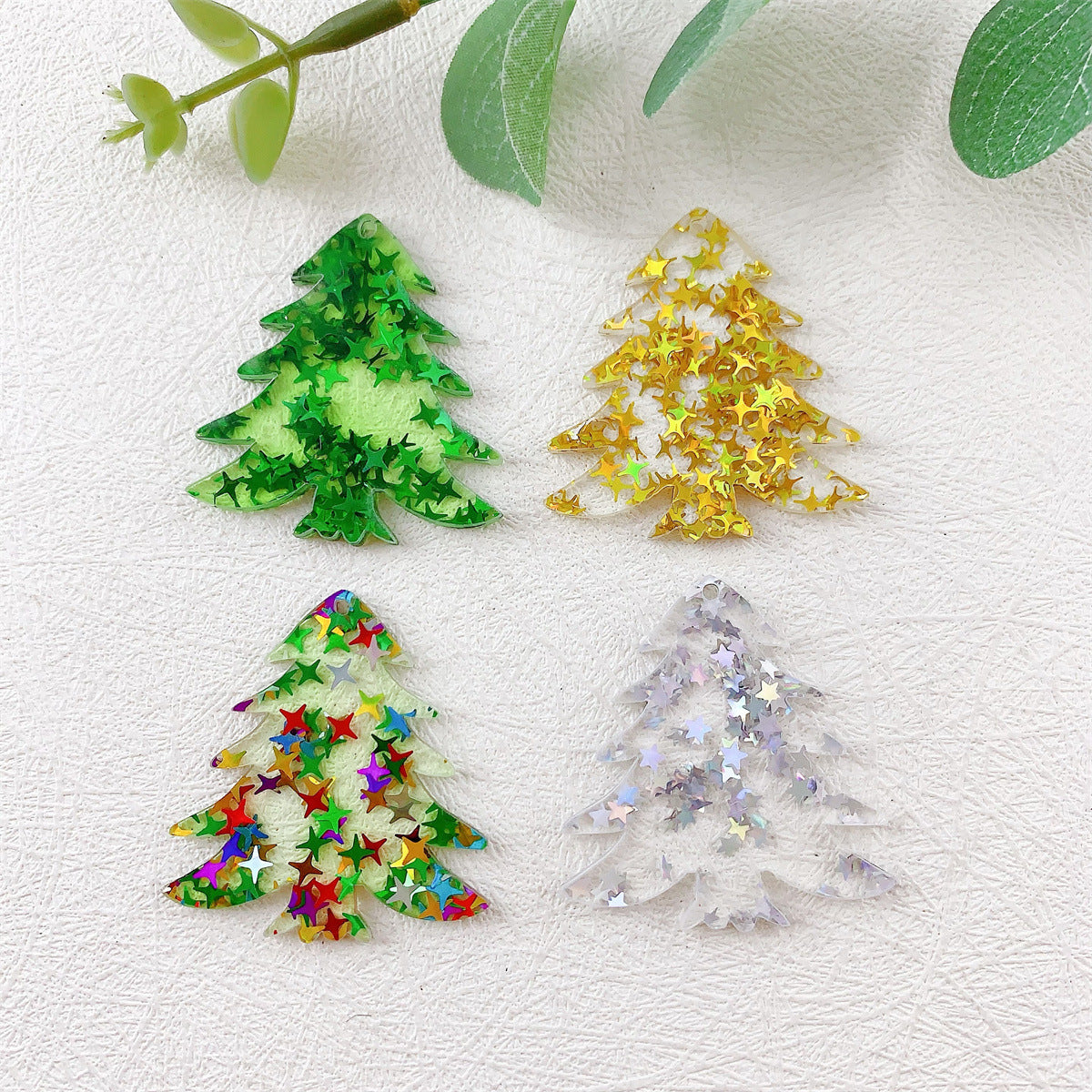 Wholesale 10pcs Acrylic Glitter Color Christmas  Pendant