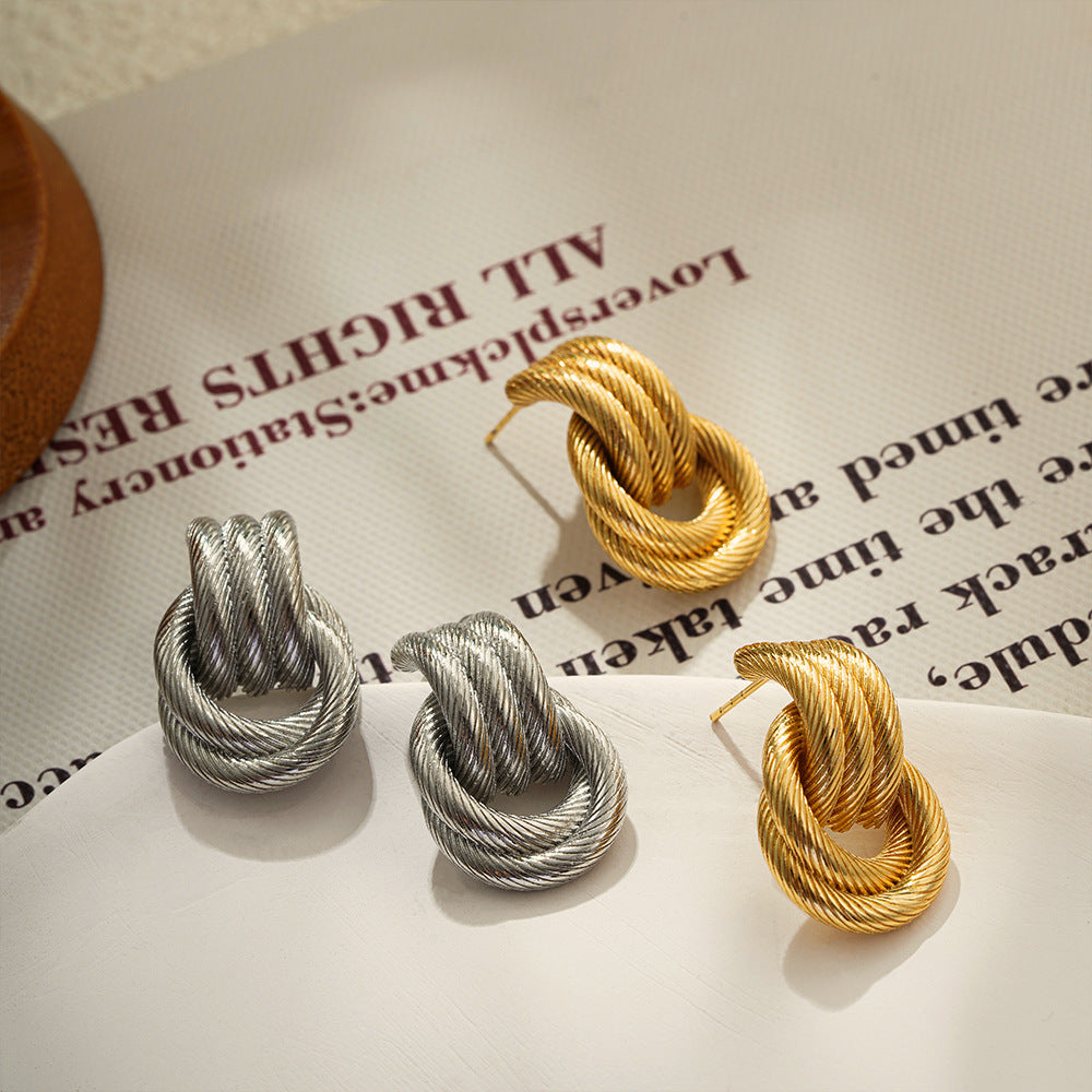 Wholesale 18K Gold and Silver Double Color Earrings