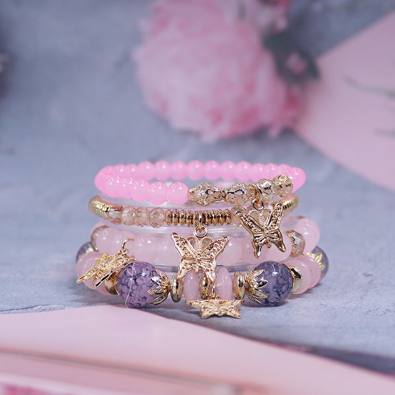 Wholesale Bohemian Multi-layered Butterfly Crystal Bracelet ACC-BT-NaiHong011