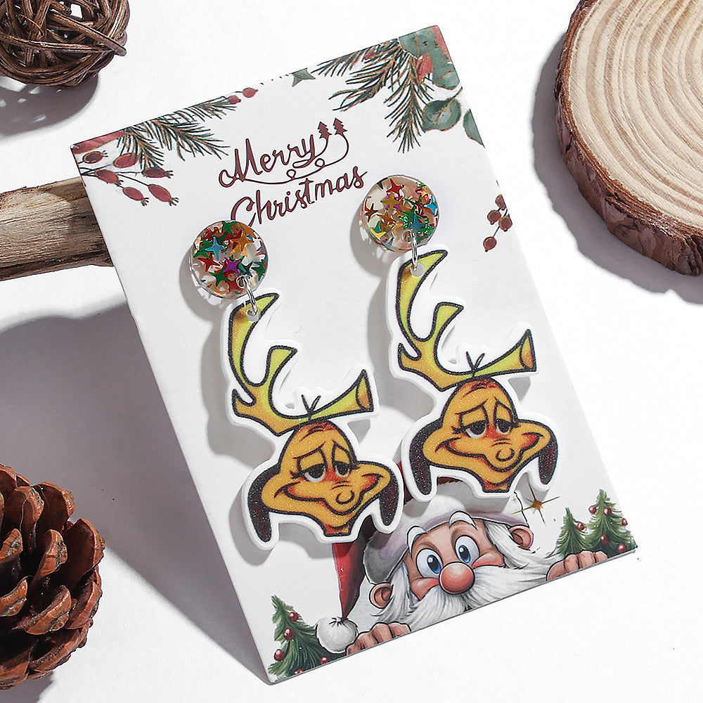 Wholesale Cartoon Funny Puppy Green Acrylic Pendant Earrings