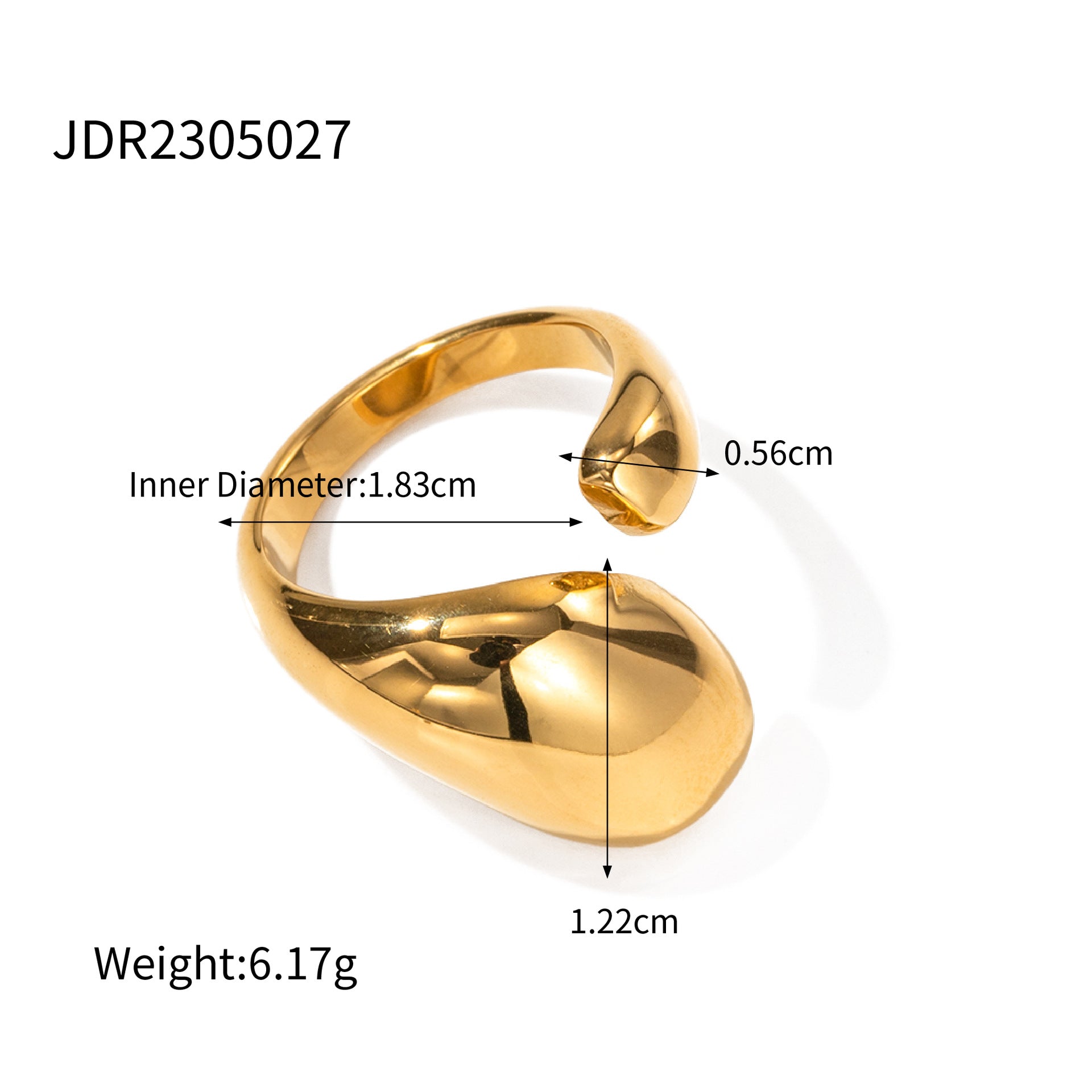 Wholesale Stainless steel luxury style color matching exaggerated irregular ring