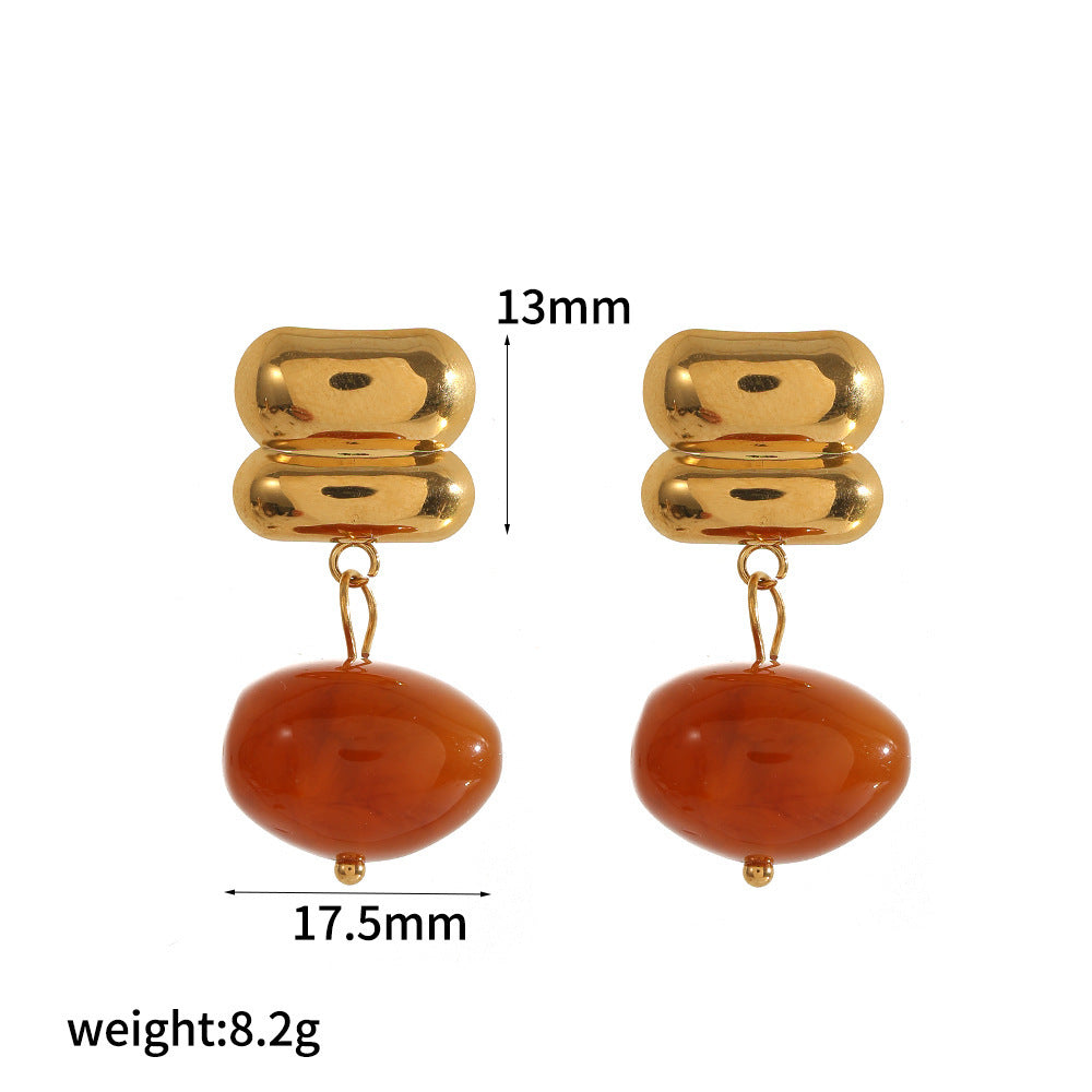 Wholesale Stylish Teardrop Resin Earrings With Stainless Steel Posts Trendy Everyday Jewelry Accessory