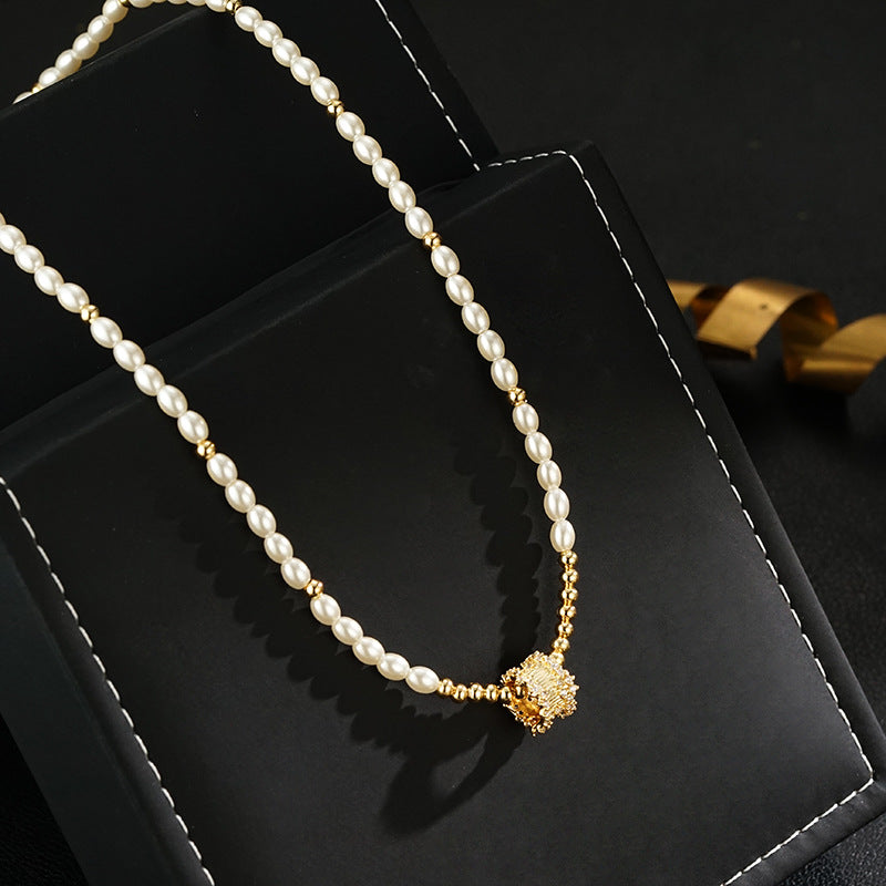 Wholesale Small Rice Beads  Long Necklace