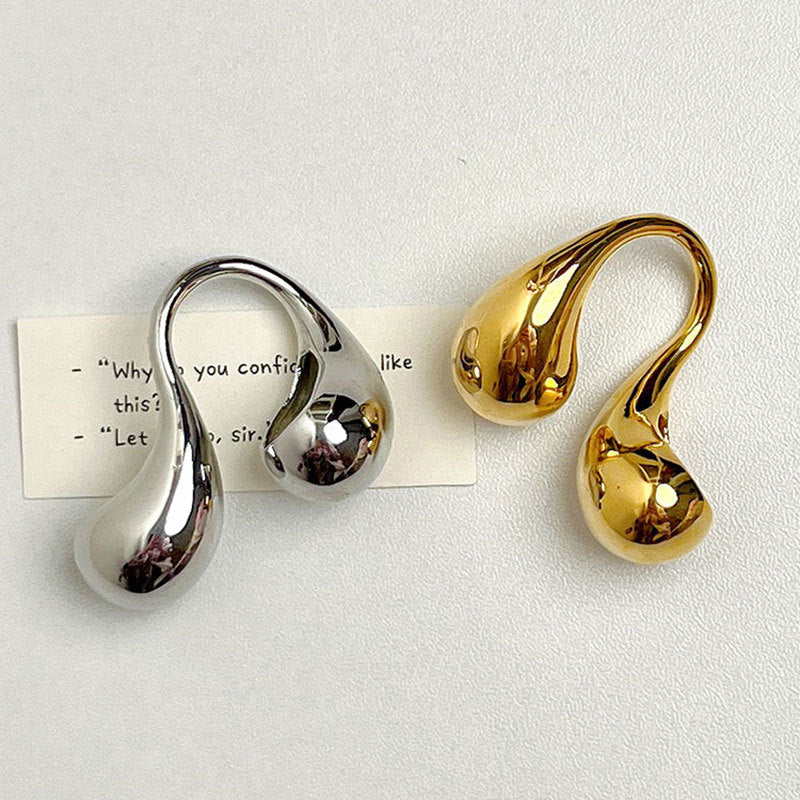 Wholesale Gold and Silver Drops Exaggerated Mirror Opening Copper Finger Adjustable Rings ACC-RS-SZL001