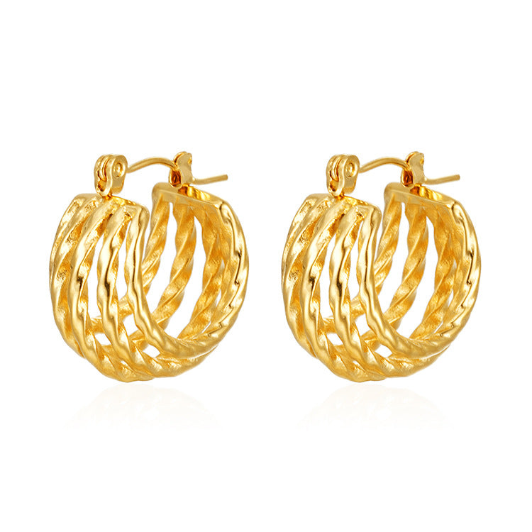 Wholesale Multi-layer stainless steel earrings