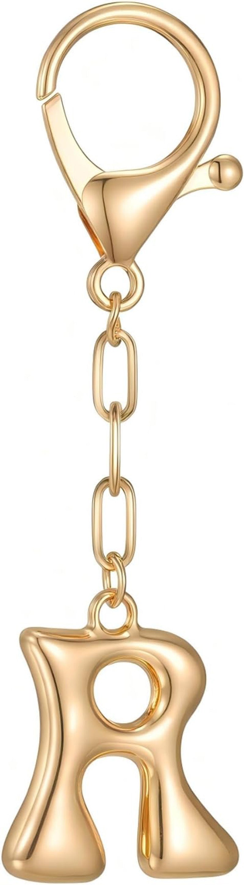 Wholesale 26 Gold Alphabet Letter Keychains Set Stylish Bag Charm Decorative Metal Key Rings For DIY Craft Gift And Boutique Resale
