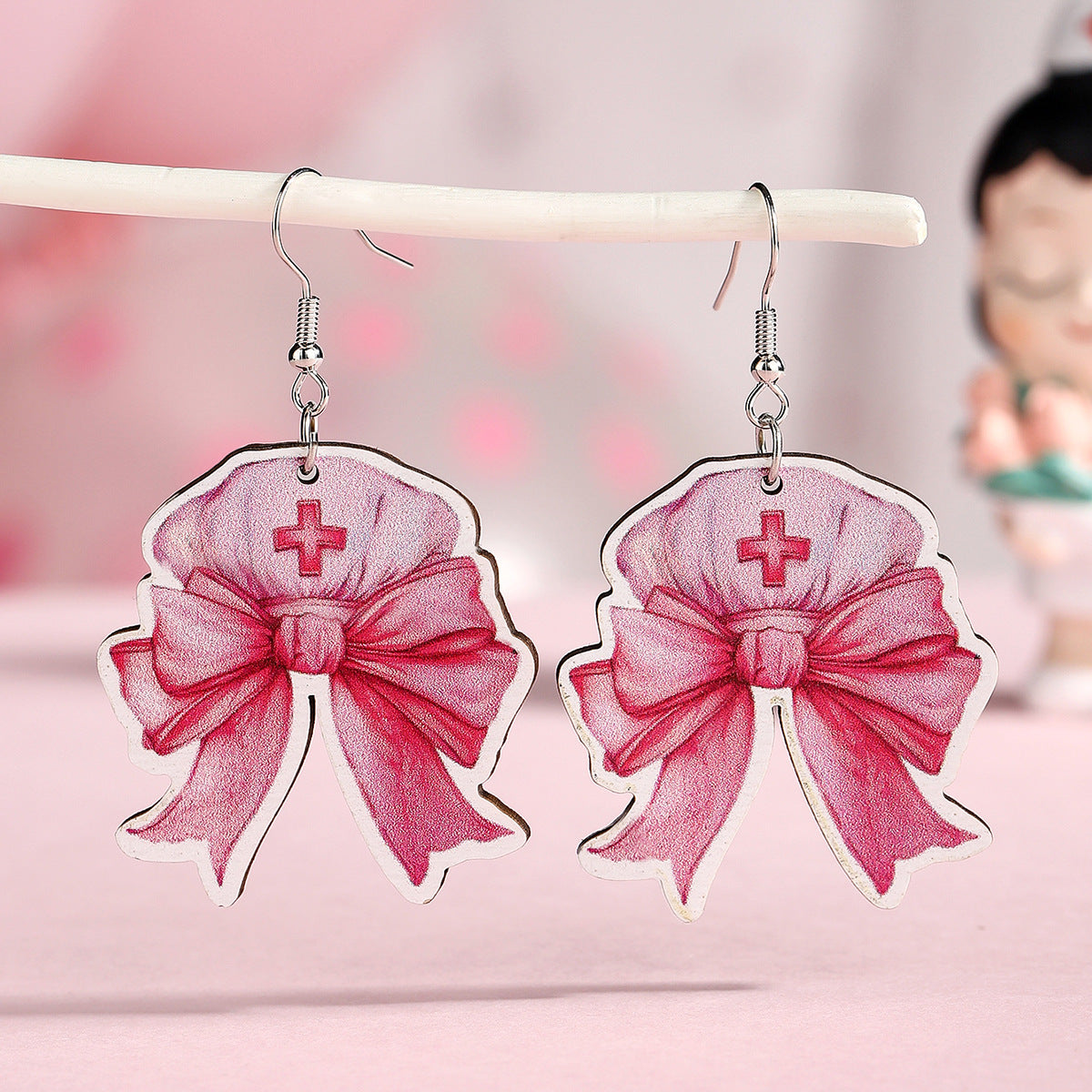 Wholesale  Nurses Day Medical Supplies Wooden Earrings