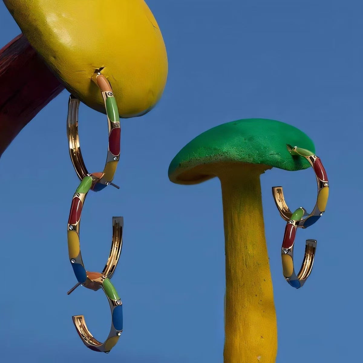 Wholesale  Rainbow Contrast Color  Earrings