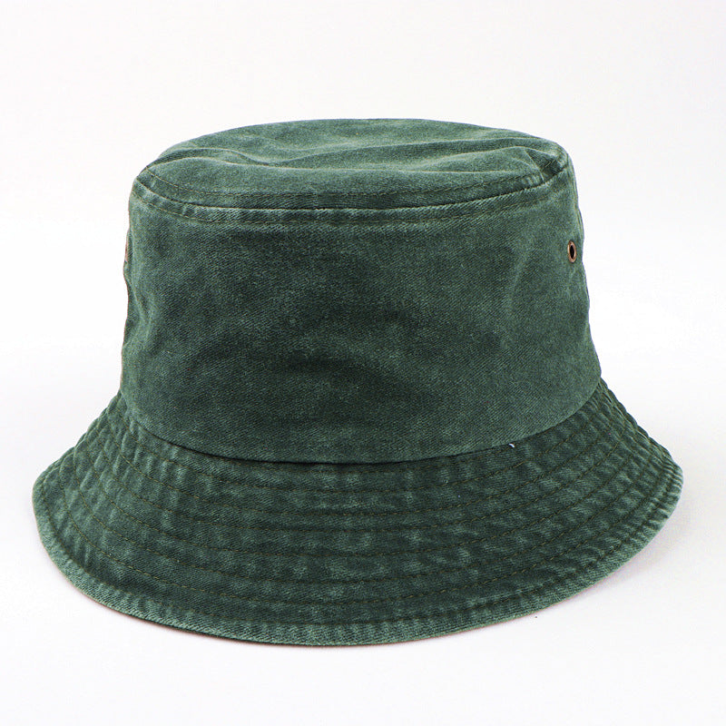 Wholesale Washed Light Basin Hat Cotton Solid Color Retro Bucket Hat ACC-HT-LueLan008