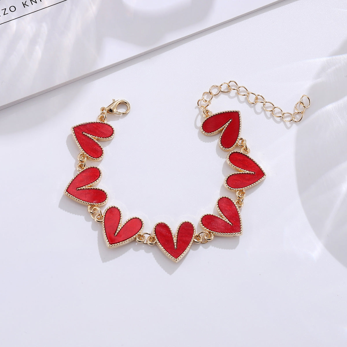 Wholesale Creative alloy colorful heart bracelet