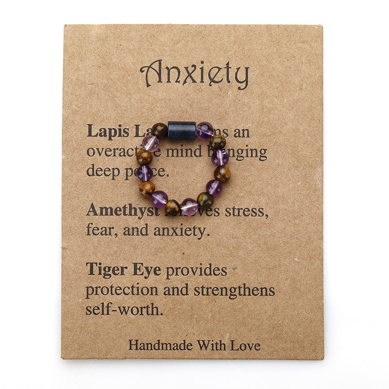 Wholesale Natural Stone Beaded Elastic Ring Handmade Bracelet