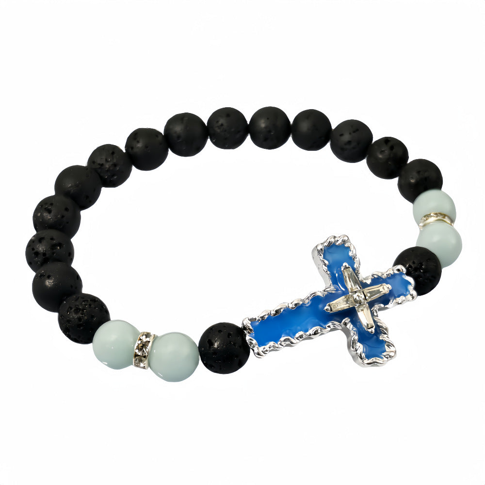 Wholesale  luminous alloy oil cross bracelet