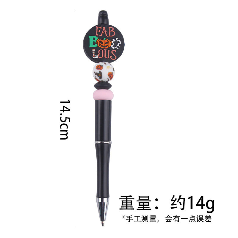 Wholesale  DIY creative  pen cute cartoon Christmas silicone beads beaded pen