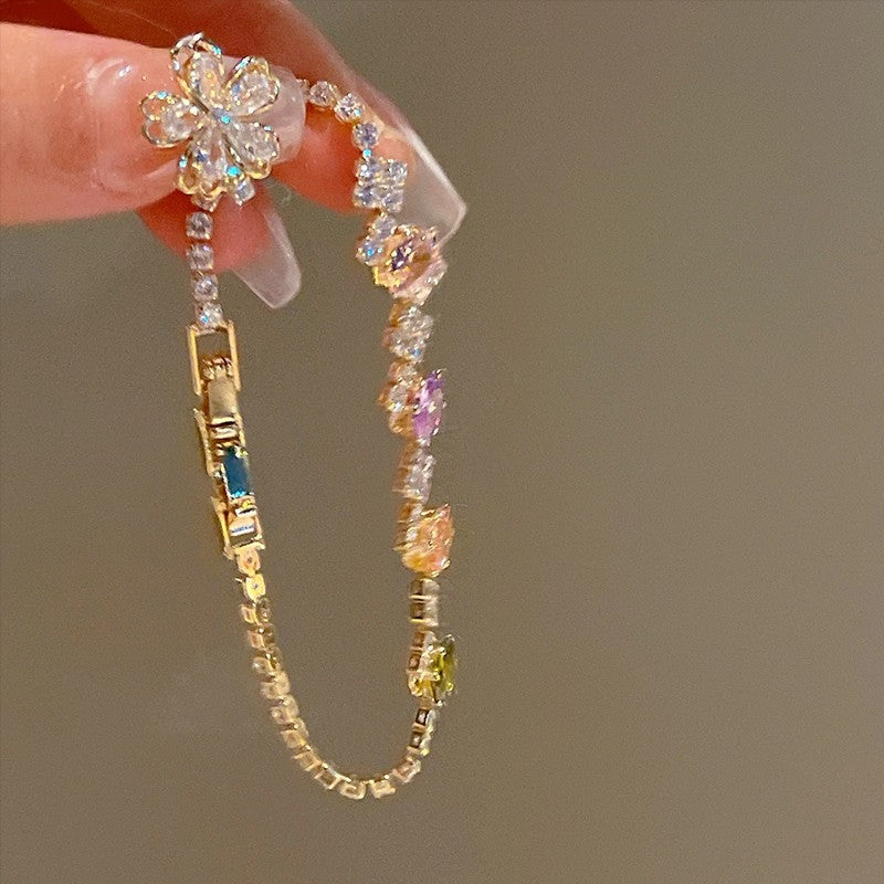 Wholesale Pink Diamond Ice Cube Bracelet,  Fashion Jewelry Accessory for Everyday Wear and Gift
