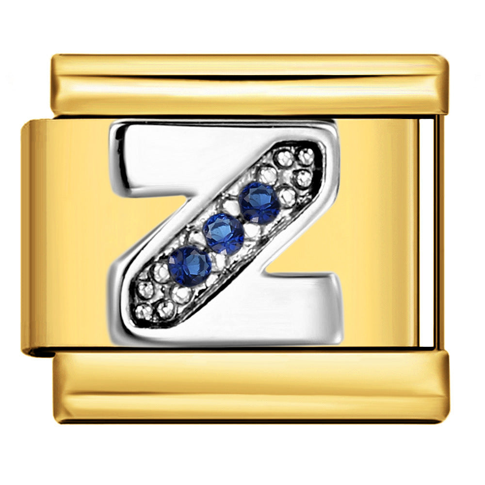 Wholesale 9mm Italian Charm Starter Bracelets DIY Letter Single Section Creative Stainless Steel Composable Bracelet