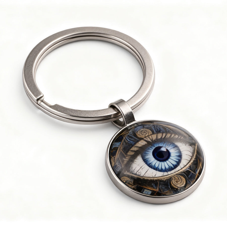 Wholesale Trendy Alloy Mysterious Eye Clover Keychain Pendant Men S European American Style Fashion Accessory Boutique Resale