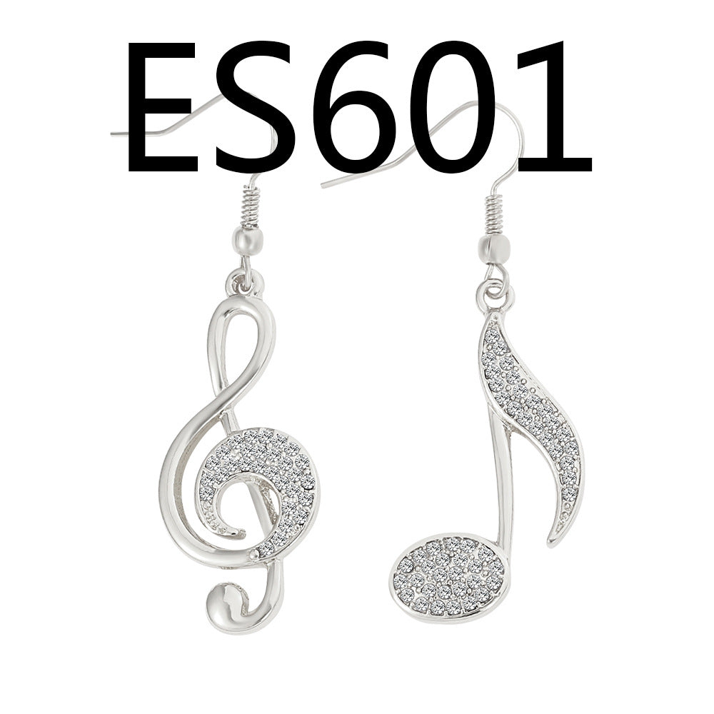 Wholesale  elegant temperament Diamond note music earring