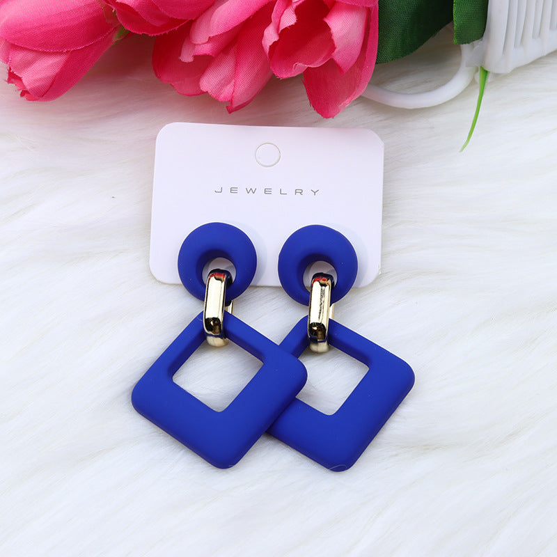 Wholesale Acrylic Spray Paint Fashion Earrings Diamond Hollow Earrings