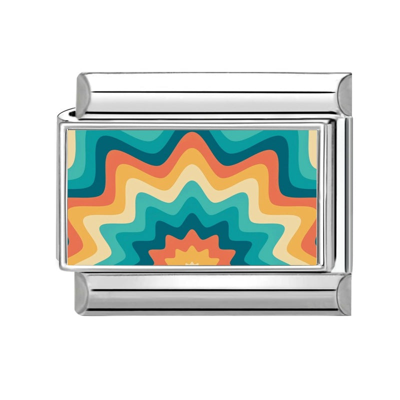 Wholesale 9mm Italian Charm Starter Bracelets DIY Colorful Single Section Creative Stainless Steel Composable Bracelet