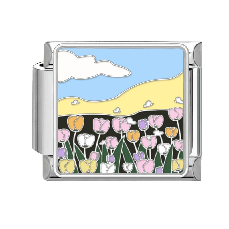 Wholesale Italian Charm Bracelet 9mm DIY Splicing Cute Creative Pendant Stainless Steel Composable Bracelet